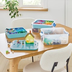 3.9gal Building Brick Play Latching Stacking Storage Blue