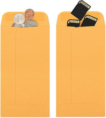3.5X6.5 Money Envelopes, Brown Kraft #7 Coin Envelopes, Small Parts Envelope wit