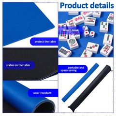 Large Mahjong Mat with Black Carrying Bag (Blue,31.5 inches), Anti Slip and N…