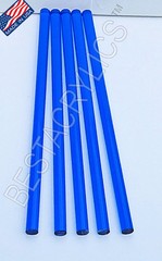 5 CLEAR BLUE TRANSLUCENT 1/2″ DIAMETER ACRYLIC PLEXIGLASS COLOR ROD 12” LONG .50