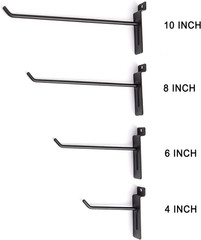 Polmart 4″ Heavy Duty Slatwall Panel Hooks, Black (24-Pack, 4-Inch)