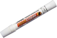 SHARPIE PRO Mean Streak Permanent Marking Stick Bullet Tip White Box of 12