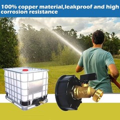 275-330 Gallon IBC Tote Tank Adapter 2″ Brass Coarse Thread Hose Faucet Valve