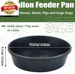 5 Pcs Rubber Feed Pan 12 Quart/ 3 Gallon Utility Horse Feed Bucket Rubber Bowl C