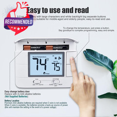 White Non-Programmable Home Thermostat 2 Heat 2 Cool Multistage