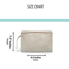 9 x 7.5 Inches Canvas Cotton Reusable Storage Premium Zipper Cosmetic Bags