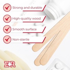 Ever Ready First Aid Wood 6″ Tongue Depressors Medical All Purpose – 100CT
