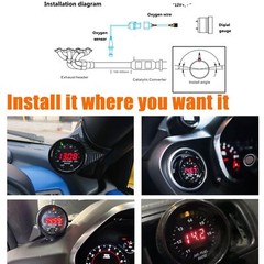 52mm air fuel ratio gauge kit LED Digital Display 12V Wideband O2 sensor kit