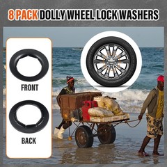 Blulu 8 Pack Push On Dolly Wheel Lock Washers Fits 5/8 Dolly Axle Rods Spring…
