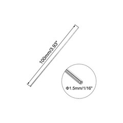 304 Stainless Steel Round Rod 1.5mm x 100mm 10pc Stock Bar Stock Stainless