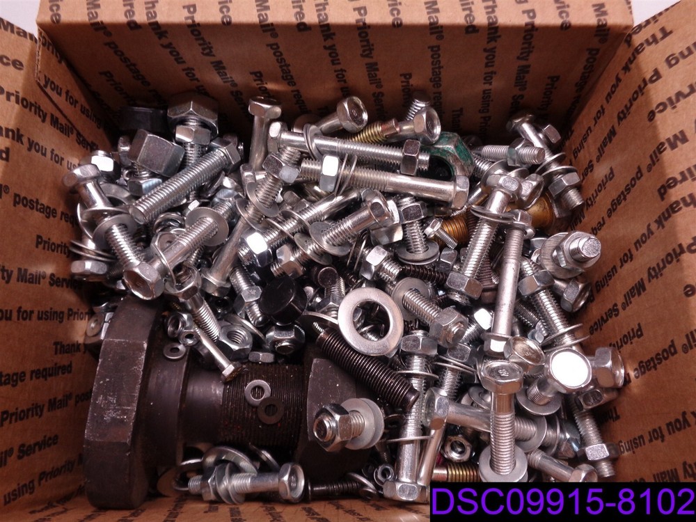 59 lbs: MIXED LOT OF BOLTS, NUTS, WASHERS & LOCK WASHERS, many types and styles