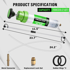 SWANLAKE 200Cc Fluid Extractor & Fill Pump, Automotive Fluid Pump Extractor, Oil