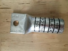 Lot of 2 Thomas & Betts 750 1325/24 One Hole Long Barrel Blind End 106 Black