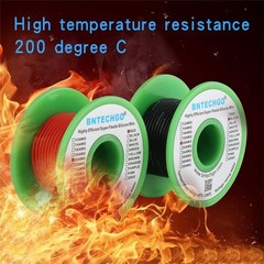 20 Gauge Silicone Wire Spool Red 50Ft and Black 50Ft Flexible 20 AWG Stranded Ti