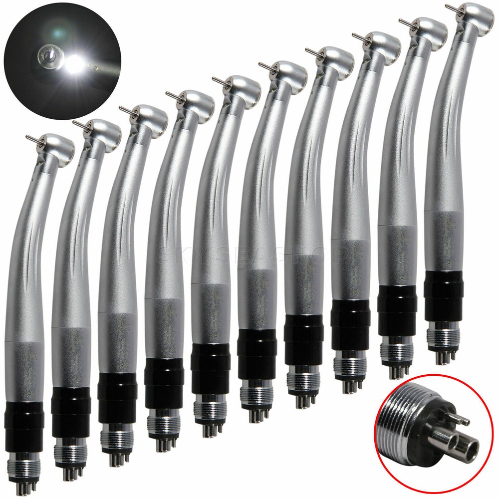 10 Dental LED E-generator 3 Water Spray Handpiece & 4-Hole Quick Coupler fit NSK