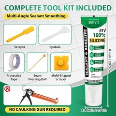 100% Waterproof Silicone Sealant Adhesive – No Gun Needed, Flexible, Strong Bond