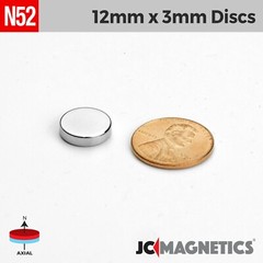 12mm x 3mm N52 Super Strong Rare Earth Neodymium Magnet Disc 12x3mm