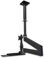 ICW Elite 6220 double arm LCD drop-ceiling mount with 24″ adjustment and tray