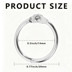 Small Binder Rings 1/2 inch 50 Pcs Mini Book Key 50PCS, Silver