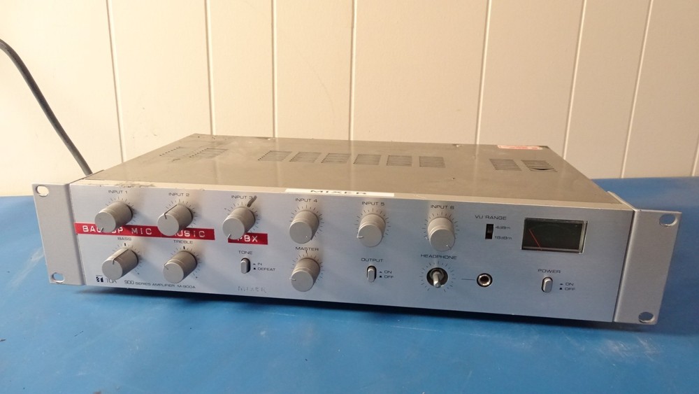 TOA 900 SERIES CHANNEL MODULAR MIXER AND AMPLIFIER MODEL M-900A AC 120V 60 HZ
