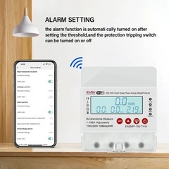 Single Phase 230V WiFi Smart kWh Energy Meter Leakage Relay Voltage Control AC