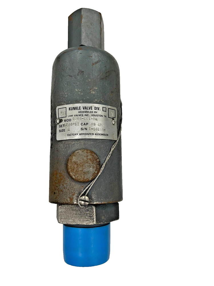 KUNKLE Mod 264-E01 Carbon Steel Relief Valve 0264-E01-MG 1″ NPT set @ 1500 psi
