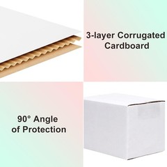 6x4x4 Shipping Boxes 50 Pack, White Cardboard Boxes Kraft Corrugated Mailer B…