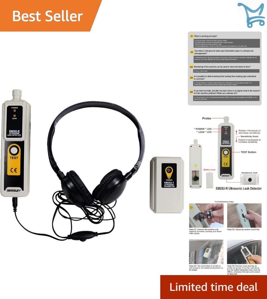 Ultrasonic Vacuum Leak Detector for HVAC & Automotive 40KHz Gas Leak Finder