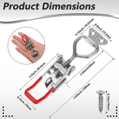 6 Pack 4001 Toggle Latch Clamp with Lock Hole, 304 Stainless Steel Adjustable
