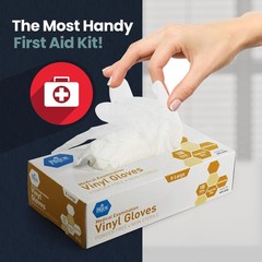 MED PRIDE Disposable Medical Grade Vinyl Exam X-Large (Pack of 100), Clear