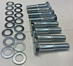 307A ZINC PLATED STEEL BOLT SIZE 5/8IN-10X4-1/8IN WASHERS ID 7/8IN LOT OF 32
