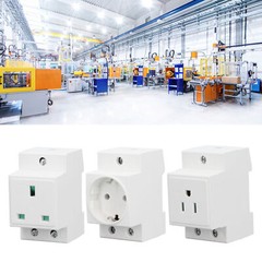 AC DIN Rail Power Socket Built in Protective Contact Easy Installation for Home