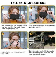 50 PCS Black Face Mask Mouth & Nose Protector Respirator Disposable Masks Black
