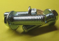 Flanged Serrated Bolt, Class 8.8 Zinc Steel, FT, M12 x 1.75 x 40 mm Length, 10Pc