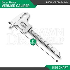 Boley Gauge 6″ Vernier Caliper 10 CM Measuring Dental Orthodontic Inst German Gr