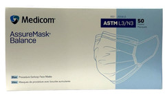 Medicom SafeMask Classic Blue ASTM Level 3 Earloop Dental Surgical Masks 500/Bx