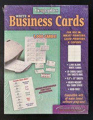 Geographics White Business Cards, 8.5″ x 11″ Sheets Pack of 1000 Sealed