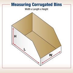 BBINBWZ318 Open Bin Boxes, 3 x 18 x 4 1/2, Oyster White (Pack of 25)