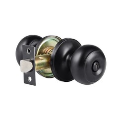 Uimoso Matte Black Interior Door Knobs for Bedroom and Bathroom, 6-Pack, Keyless