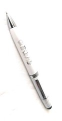 3ct pen Lot: Misprint Executive Metal Fidget Spinner Pens w/Stylus: WHITE