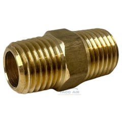 10 Pack Brass Pipe Hex Nipple Fitting 1/4″ MNPT x 1/4″ NPT Male Adapter