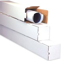 3x3x18 White Box Corrugated Square Mailing Tube Shipping Storage 50 Tubes