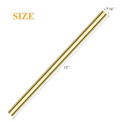 12-inch Brass Solid Round Rod 7/16-inch 11mm Diameter Lathe Bar Stock