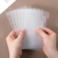 6 PCS A6 Dividers Clear Plastic Index Divider with Tabs, 6 Holes Planner Insets