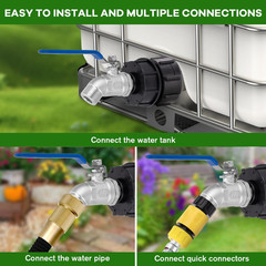 3-Size IBC Tote Adapter Kit for 275–330 Gallon Water Tanks Hose Fittings, 2.4…