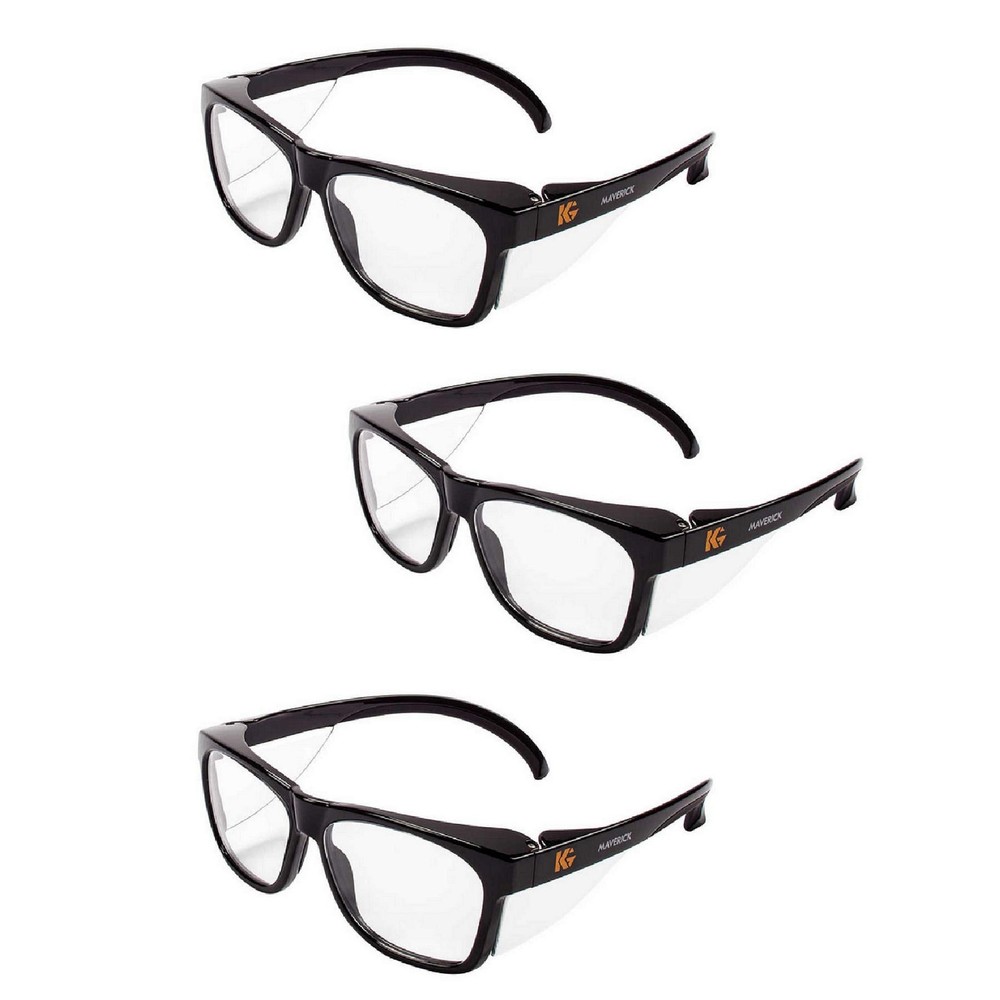 KleenGuard™ V30 Maverick™ Safety Glasses (49309), Medium to Large, Black