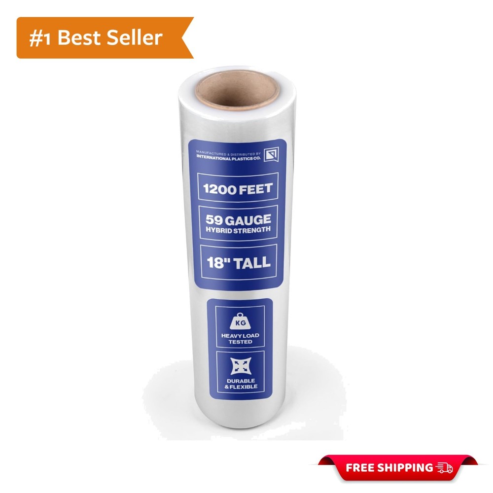 18″ x 1200ft Stretch Film – Clear Wrap with 500% Stretch Ability for Efficiency