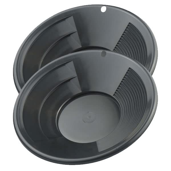 Sluice Monkey Set of (2) 10″ Black Gold Pans