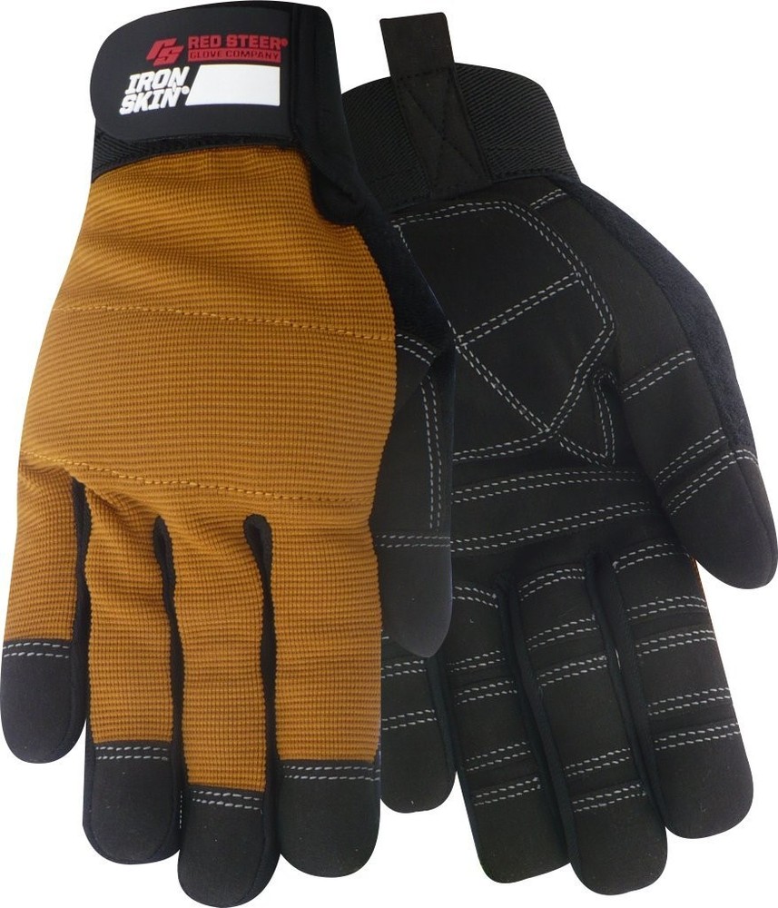 Red Steer 141-L Ironskin Tradesman Work Glove Lg Synthetic Leather