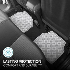 Bdk Metallic Chrome Car Floor Mats All-Weather Universal Fit Automotive Floor